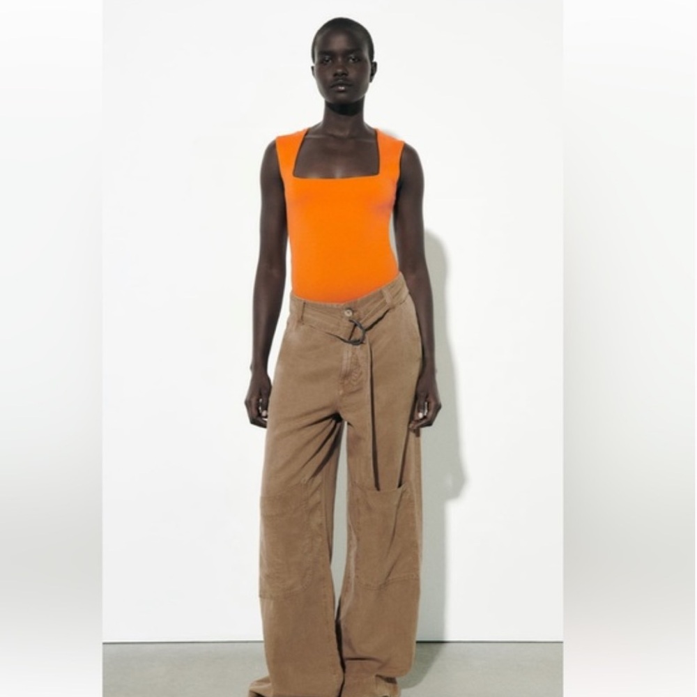 Zara orange bodysuit